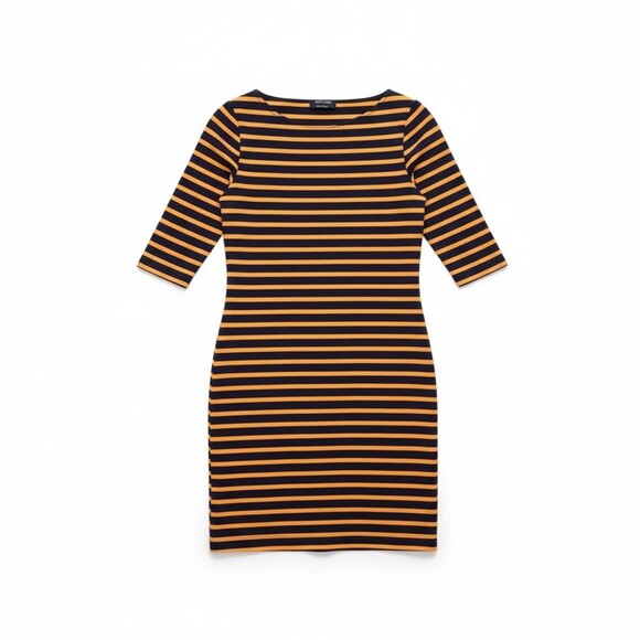Saint James Dresses & Skirts - Saint James Propriano Stripe Dress US‎ 4 Navy Orange 3/4 Sleeve
